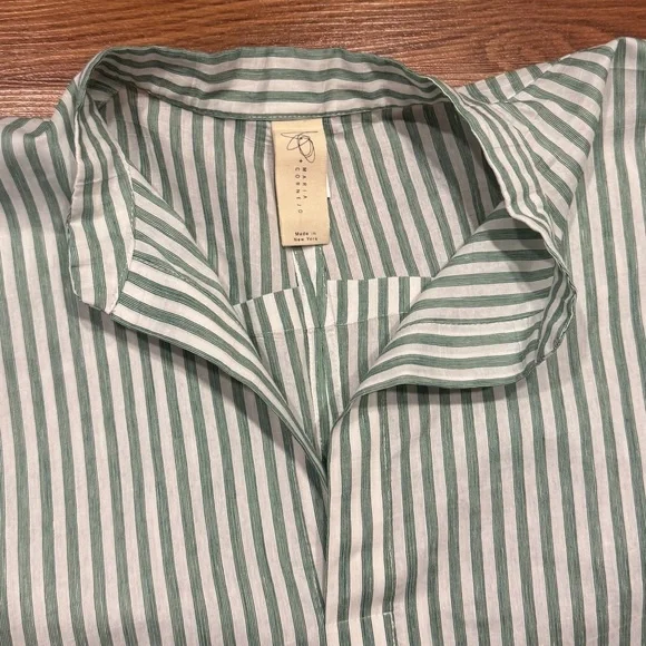 Zero + Maria Cornejo Aissa Long Green Stripe Dress Size 6